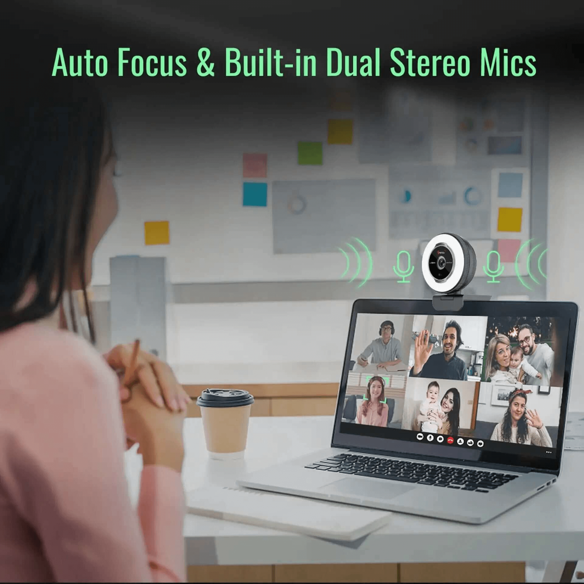 Auto Focus & Built-in Dual Stereo Mics