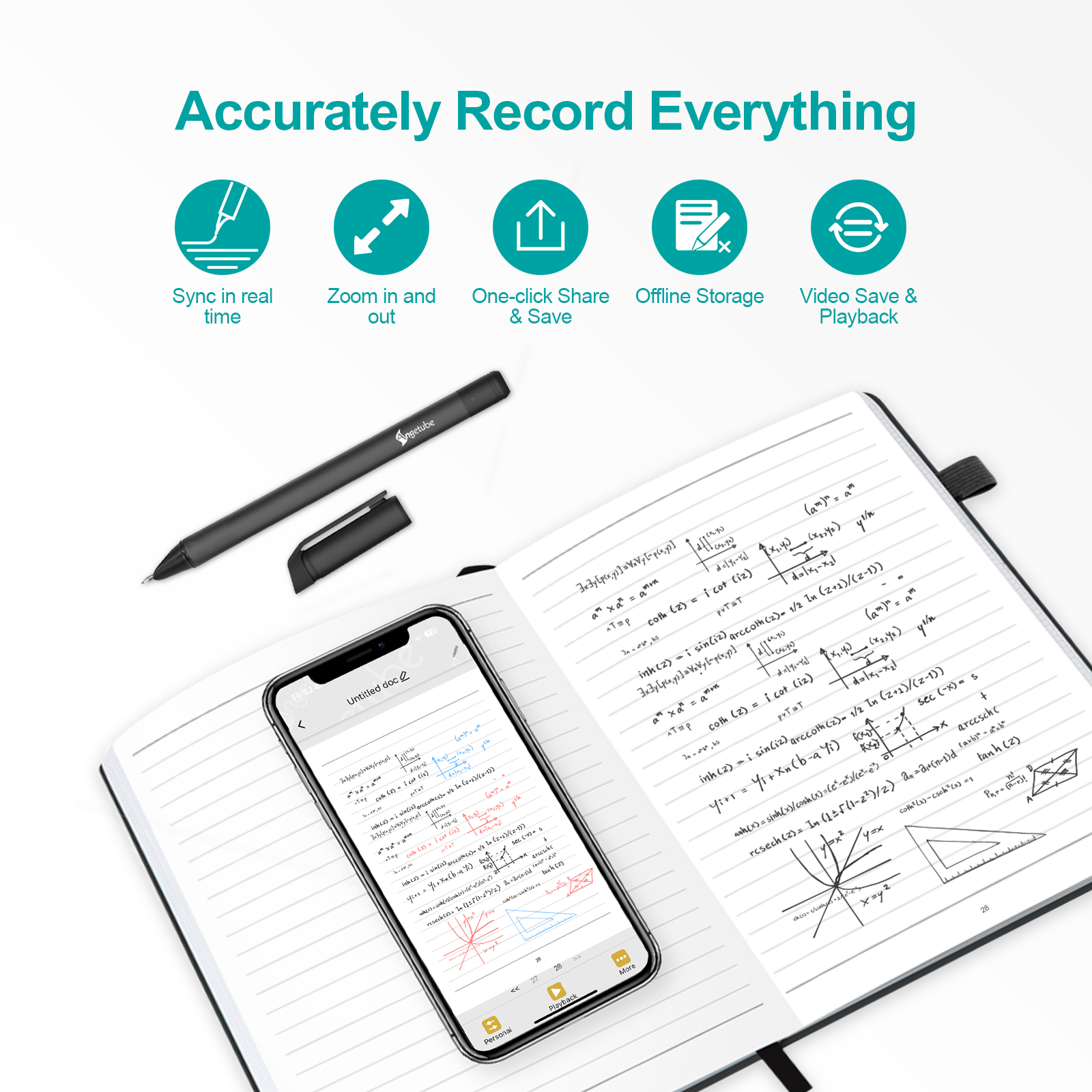 Angetube Smart Pen & Notebook - Real-Time Sync for Notes & Drawings