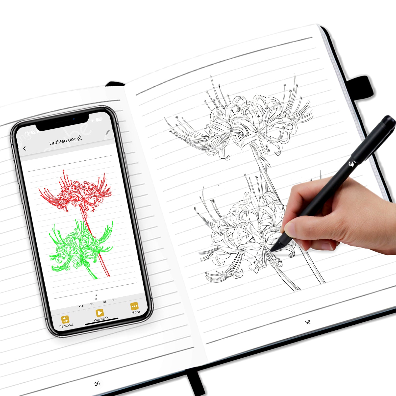 Angetube Smart Pen & Notebook - Real-Time Sync for Notes & Drawings