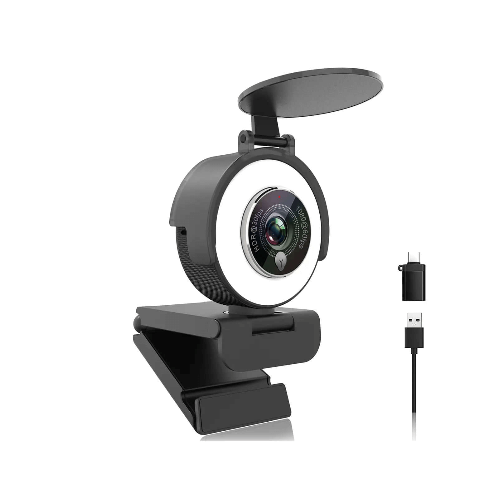  2K Ultra HD Streaming Webcam, sumbulare Webcam with Microphone,  Adjustable Ring Light and Tripod, Plug and Play Web Camera, Autofocus AF PC  Mac Video Cam for Online Learning, Zoom Meeting Skype