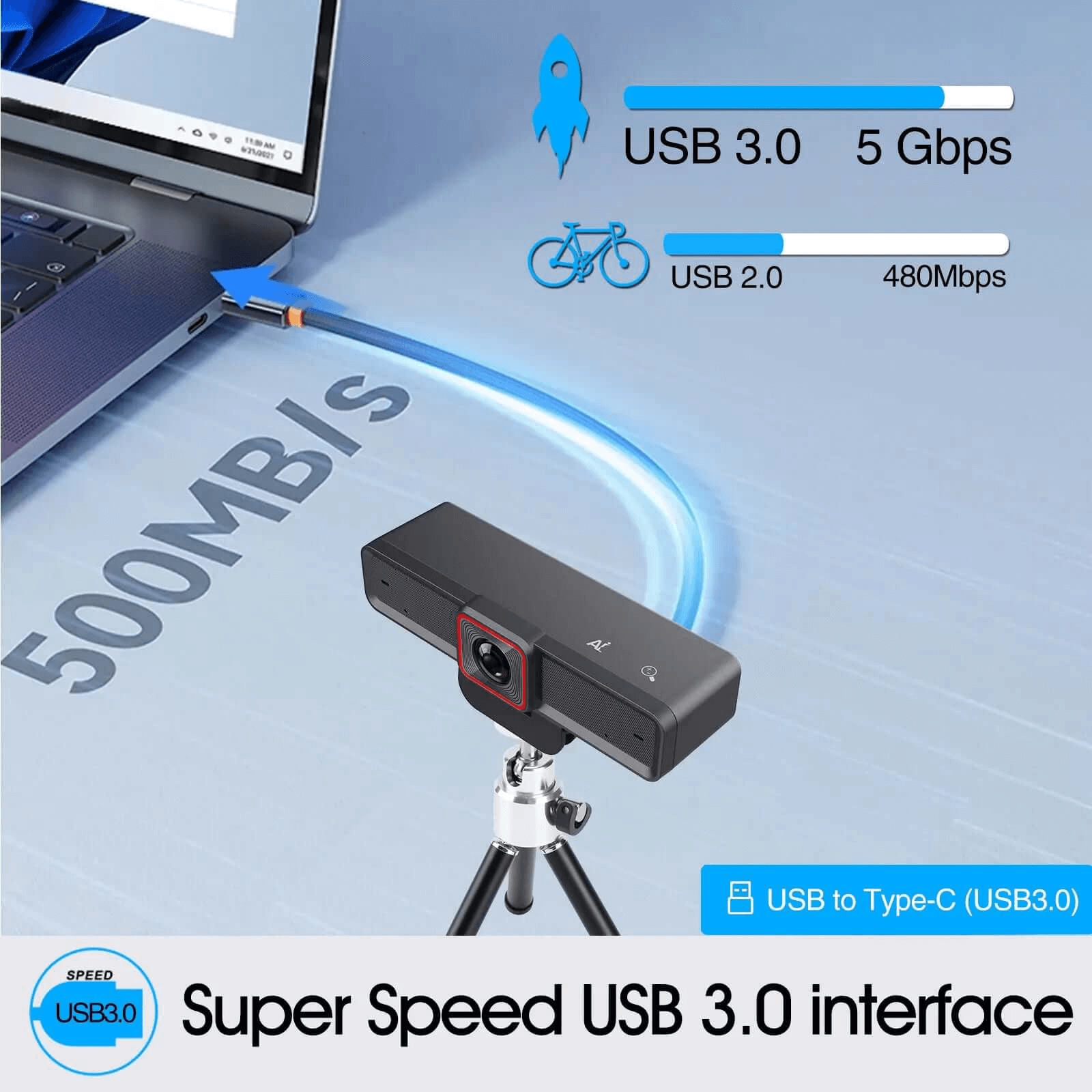 Angetube 4K Streaming Webcam con AI Tracking with USB3.0 913