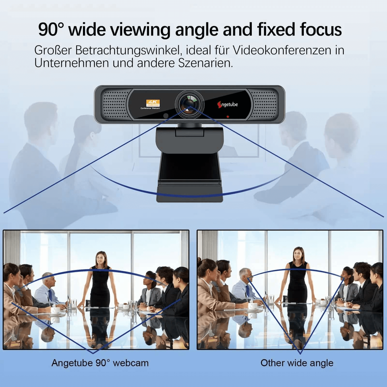 Angetube 4K UHD 120° Wide Angle Webcam with Remote control 914Pro Angetube