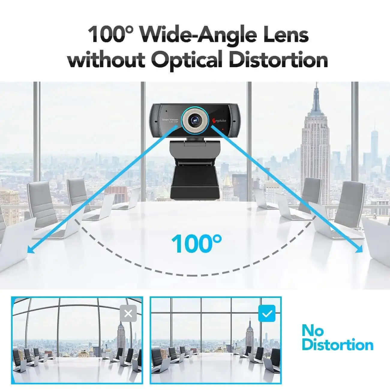 100°Wide-Angle Lenswithout Optica Distortion